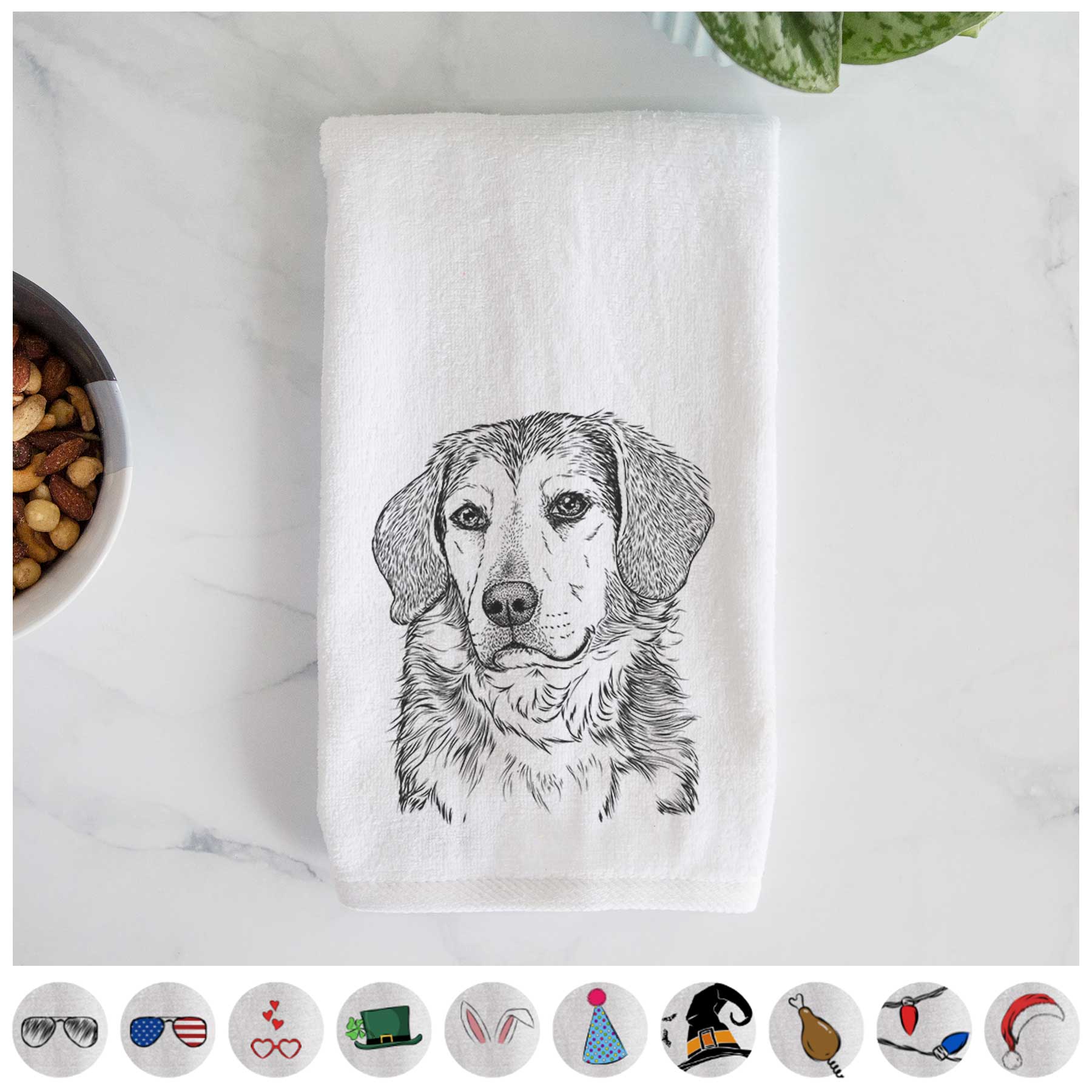 Gunner the Beagle Mix Decorative Hand Towel