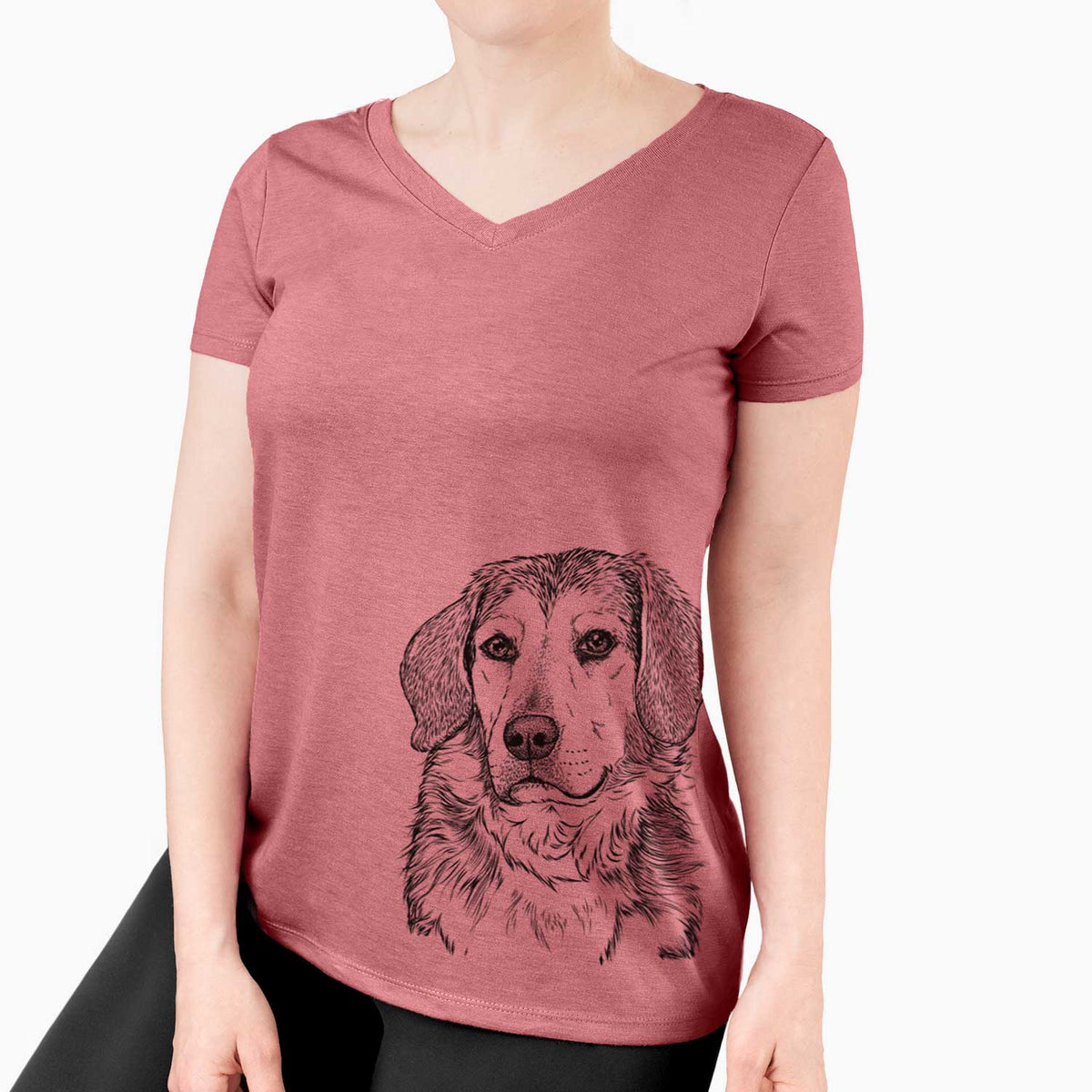 Bare Gunner the Beagle Mix - Women's V-neck Shirt
