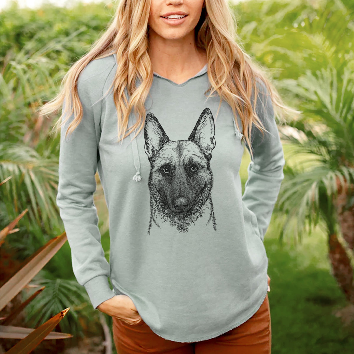 Bare Gunther the Belgian Malinois - Cali Wave Hooded Sweatshirt