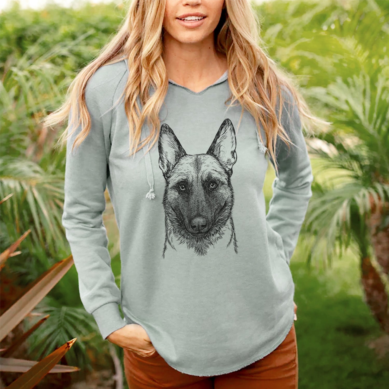Bare Gunther the Belgian Malinois - Cali Wave Hooded Sweatshirt