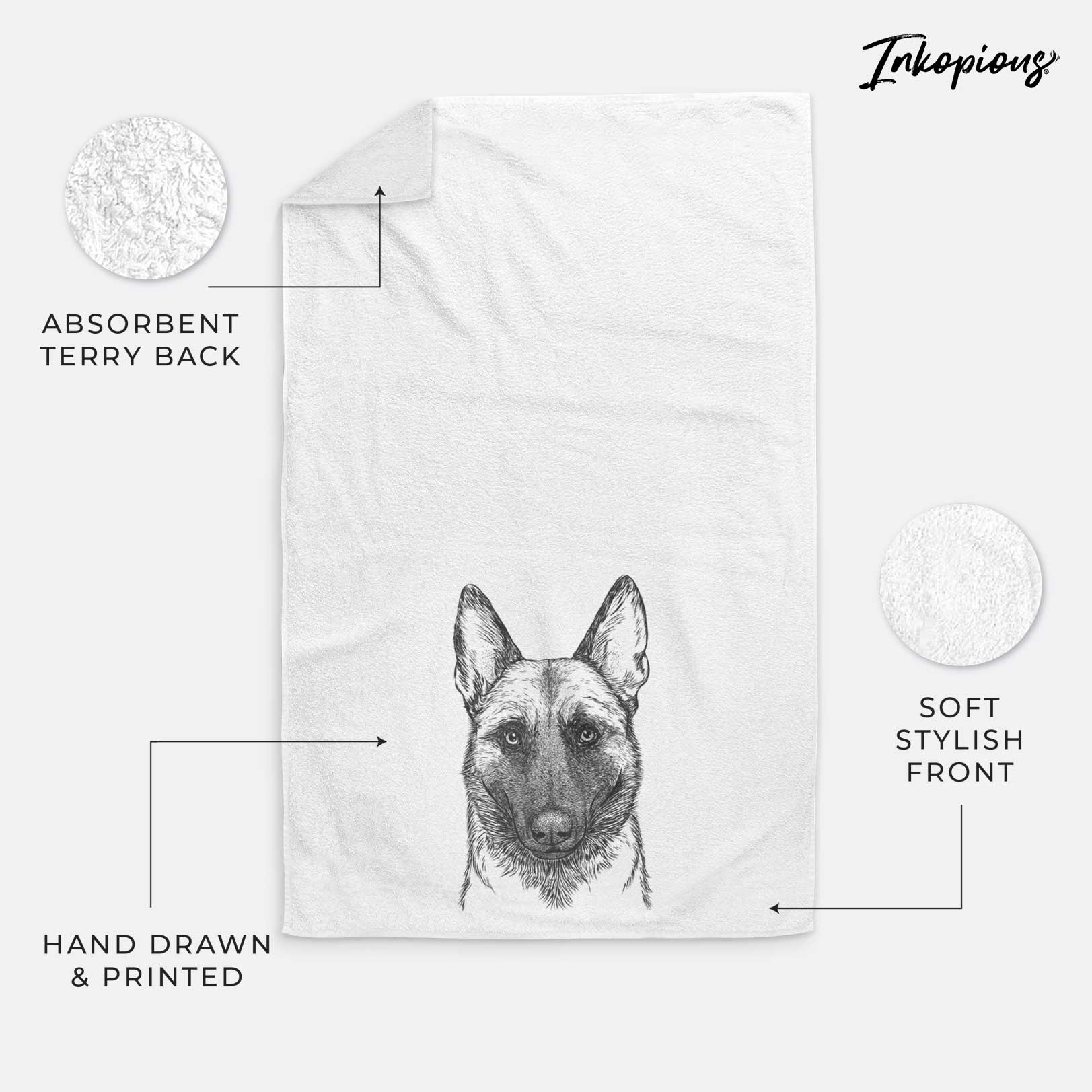 Gunther the Belgian Malinois Decorative Hand Towel