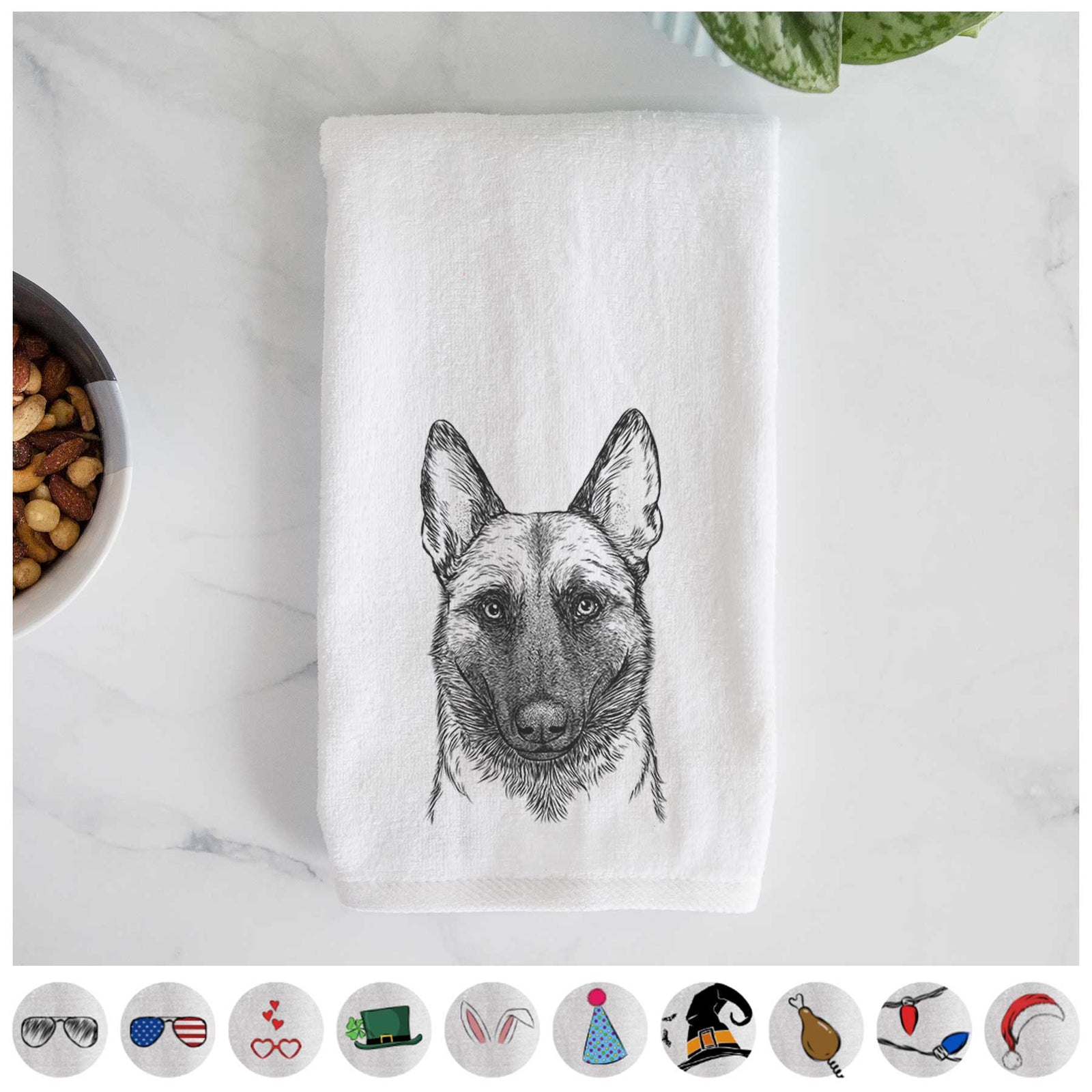 Gunther the Belgian Malinois Decorative Hand Towel