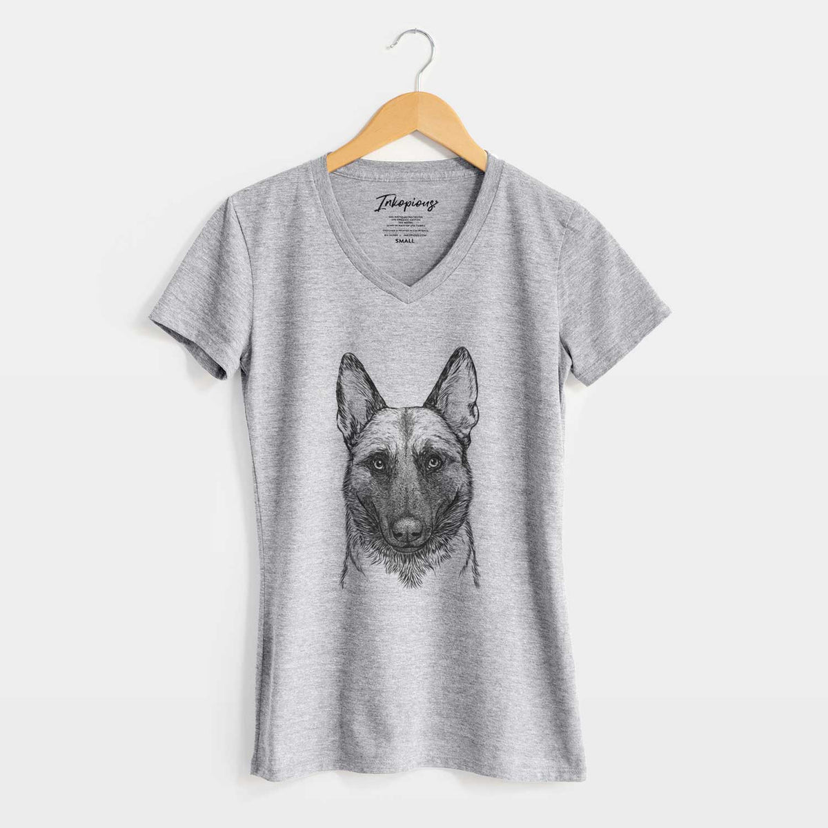 Bare Gunther the Belgian Malinois - Women's V-neck Shirt