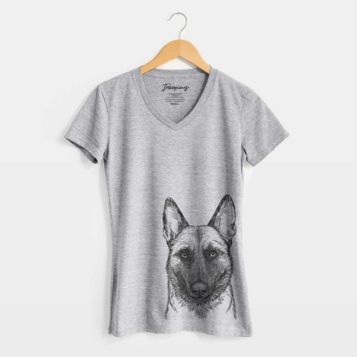 Bare Gunther the Belgian Malinois - Women's V-neck Shirt
