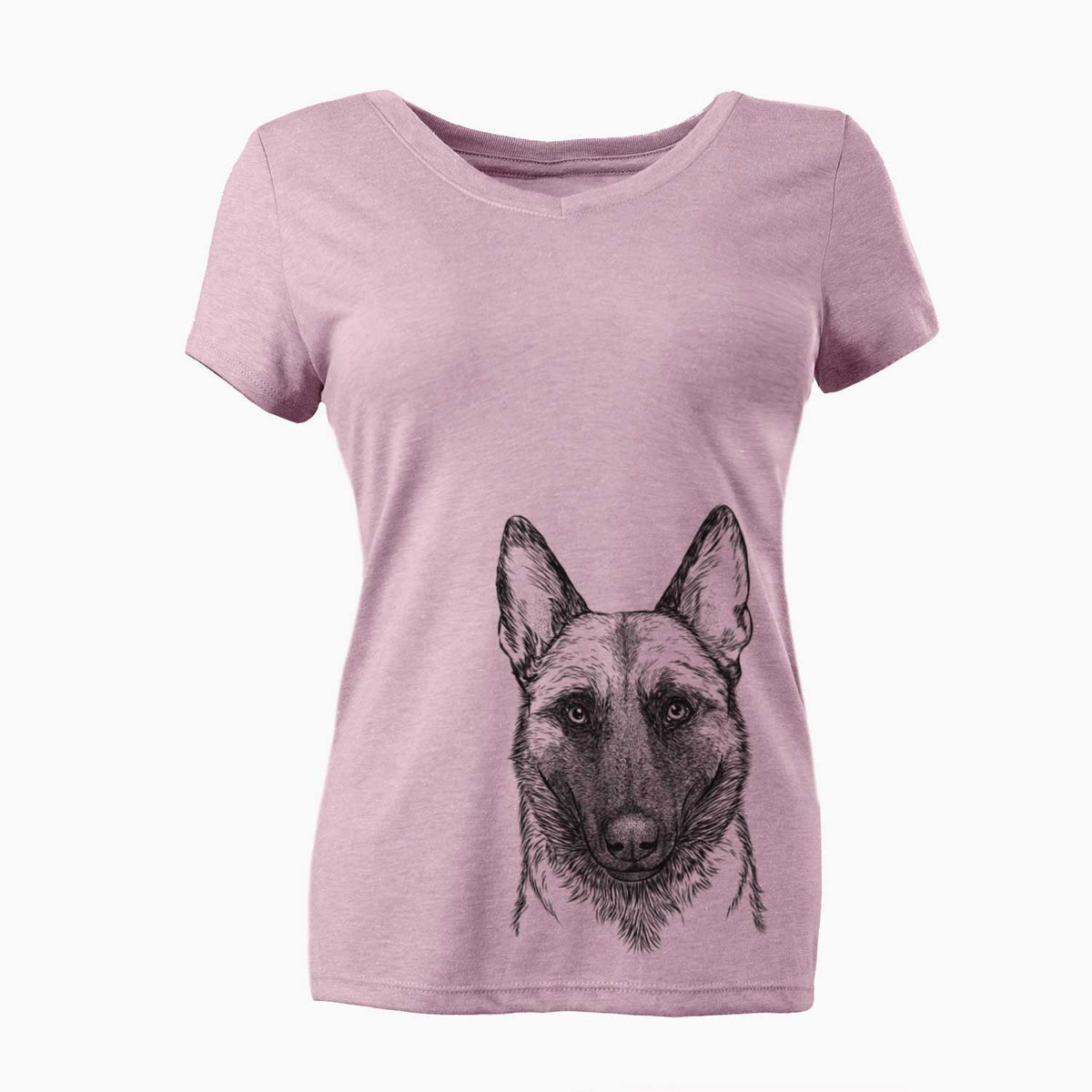 Bare Gunther the Belgian Malinois - Women's V-neck Shirt
