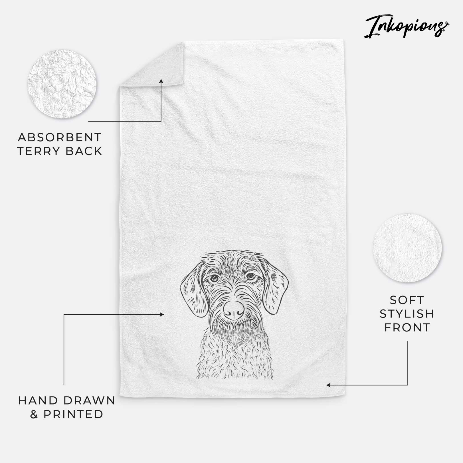 Gus the German Wirehaired Pointer Decorative Hand Towel