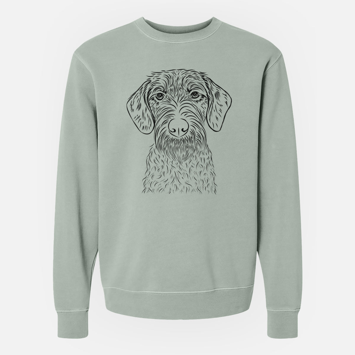 Bare Gus the German Wirehaired Pointer - Unisex Pigment Dyed Crew Sweatshirt