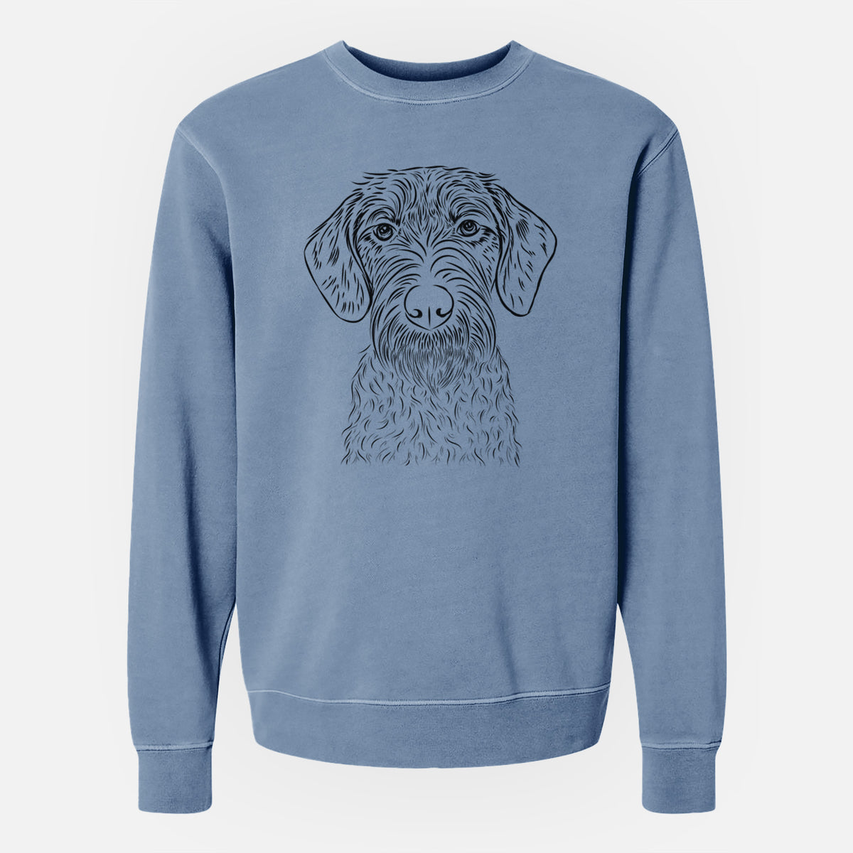 Bare Gus the German Wirehaired Pointer - Unisex Pigment Dyed Crew Sweatshirt
