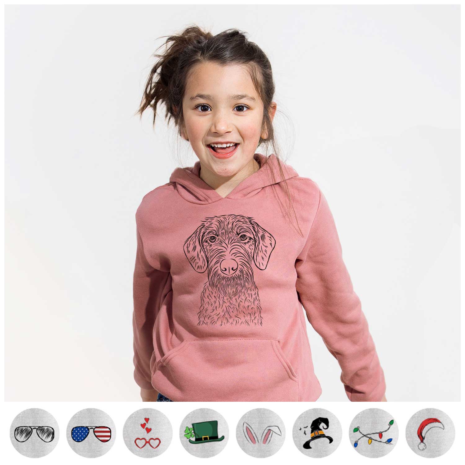 Gus the German Wirehaired Pointer - Youth Hoodie Sweatshirt