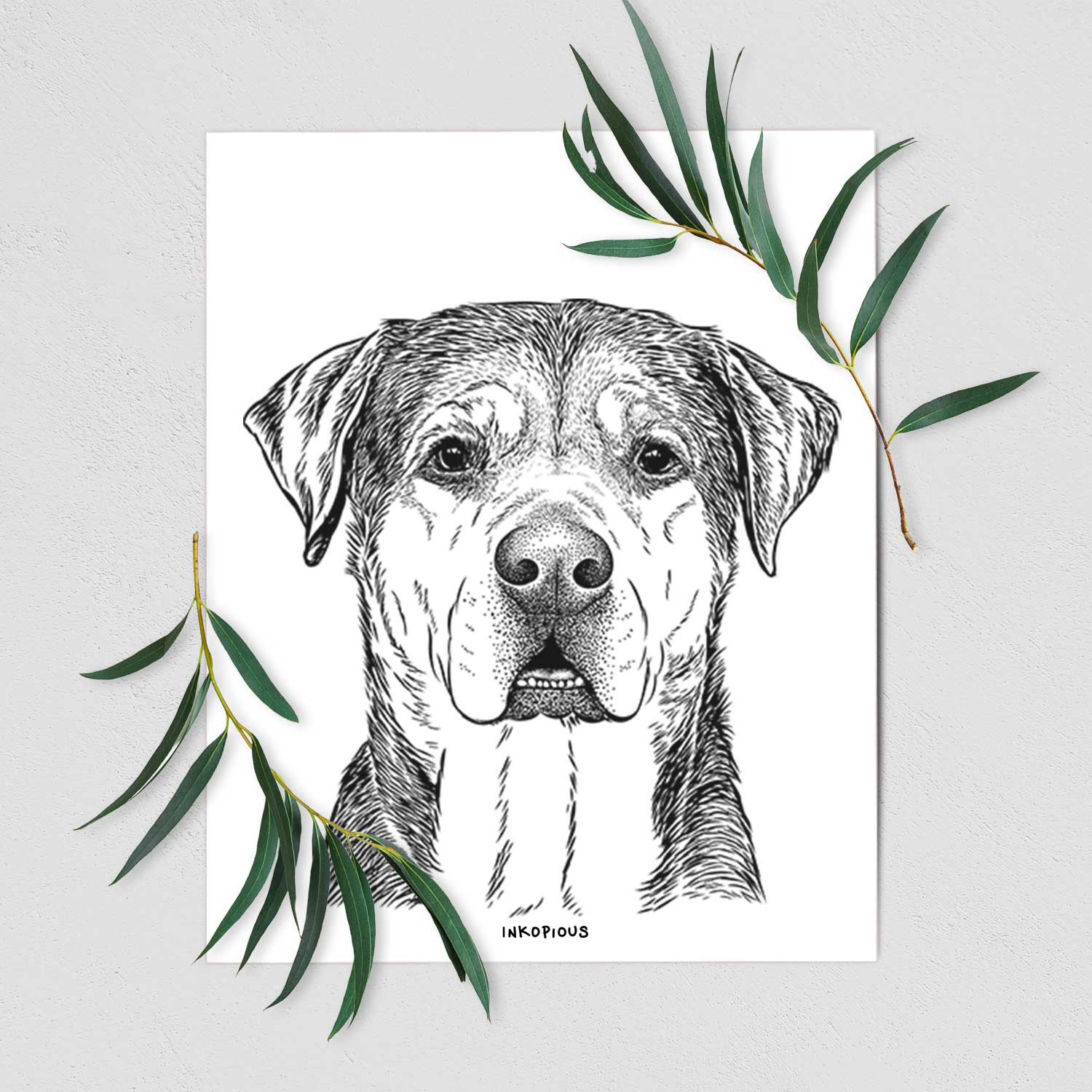 Gus the Rottweiler Mix Art Print