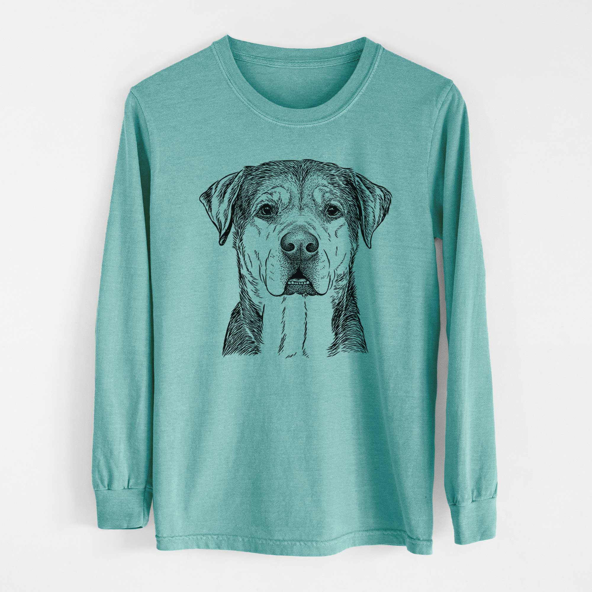 Bare Gus the Rottweiler Mix - Heavyweight 100% Cotton Long Sleeve