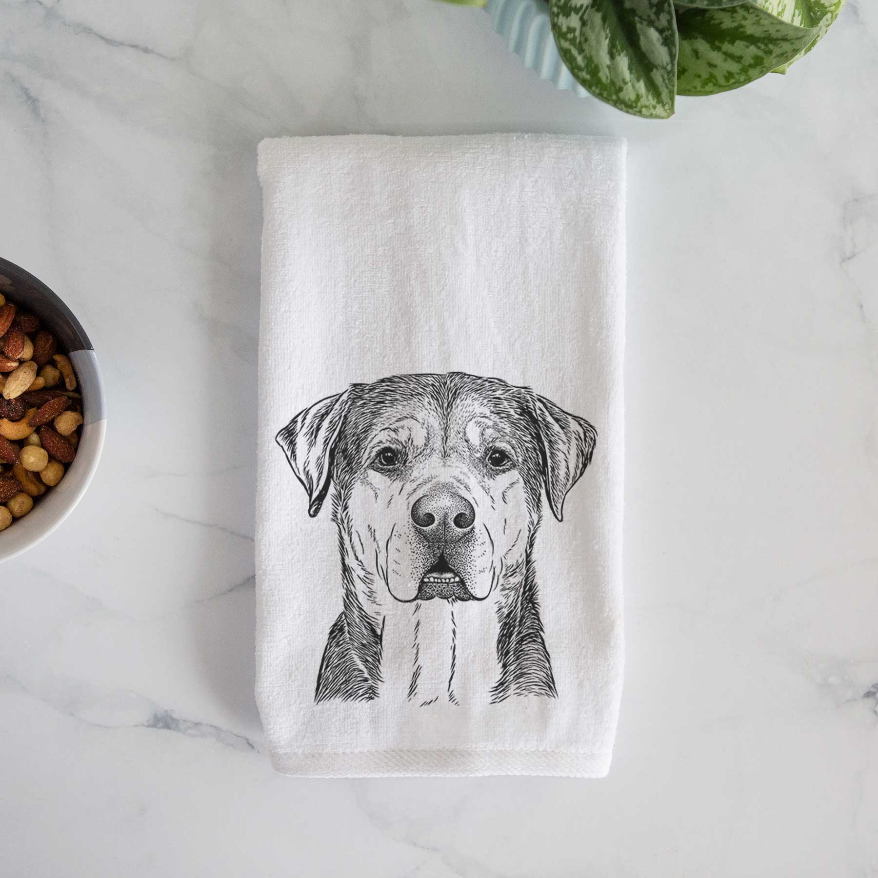 Gus the Rottweiler Mix Decorative Hand Towel