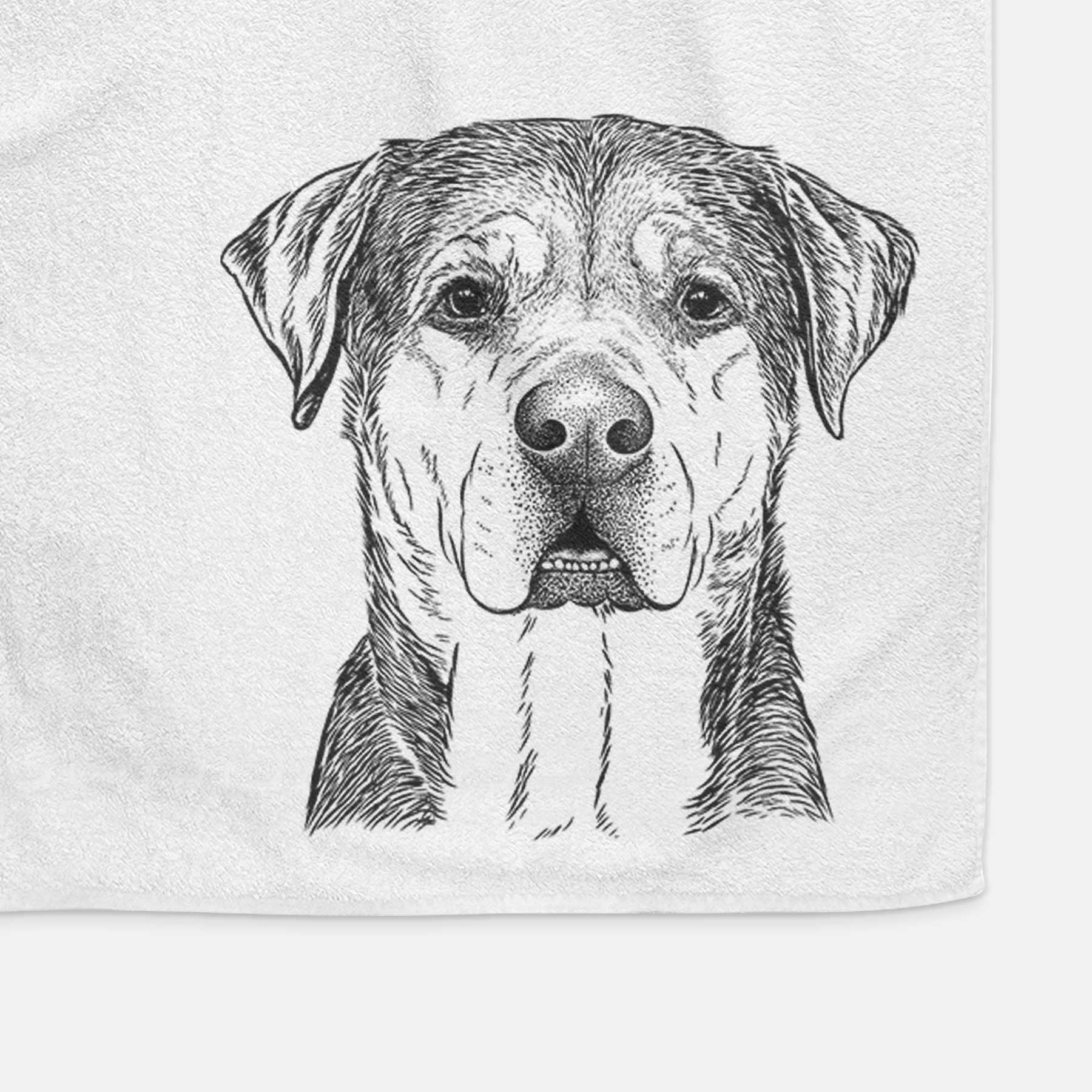 Gus the Rottweiler Mix Decorative Hand Towel