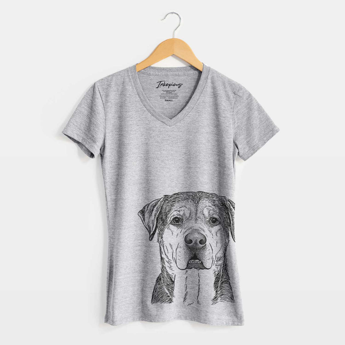 Bare Gus the Rottweiler Mix - Women's V-neck Shirt