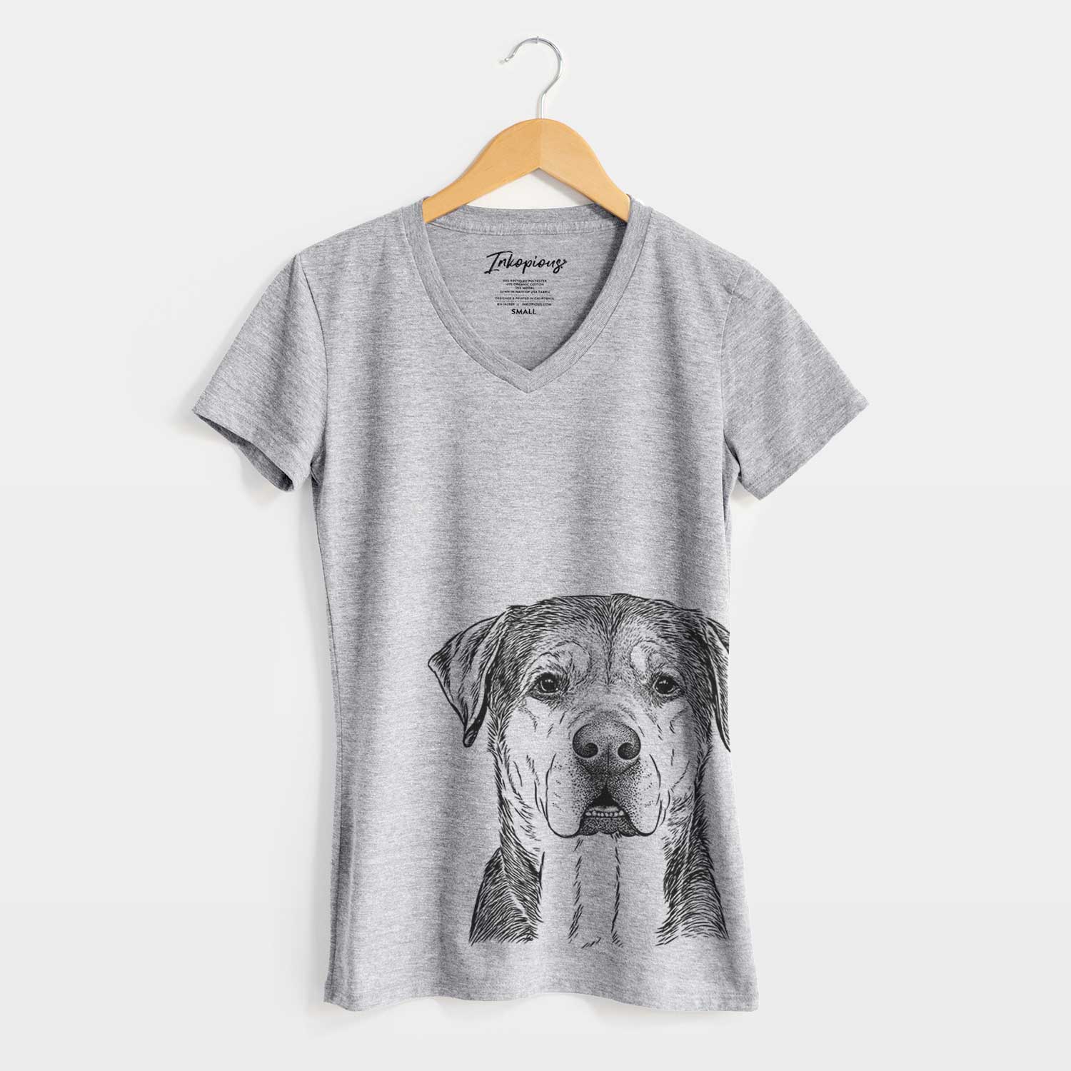 Bare Gus the Rottweiler Mix - Women's V-neck Shirt