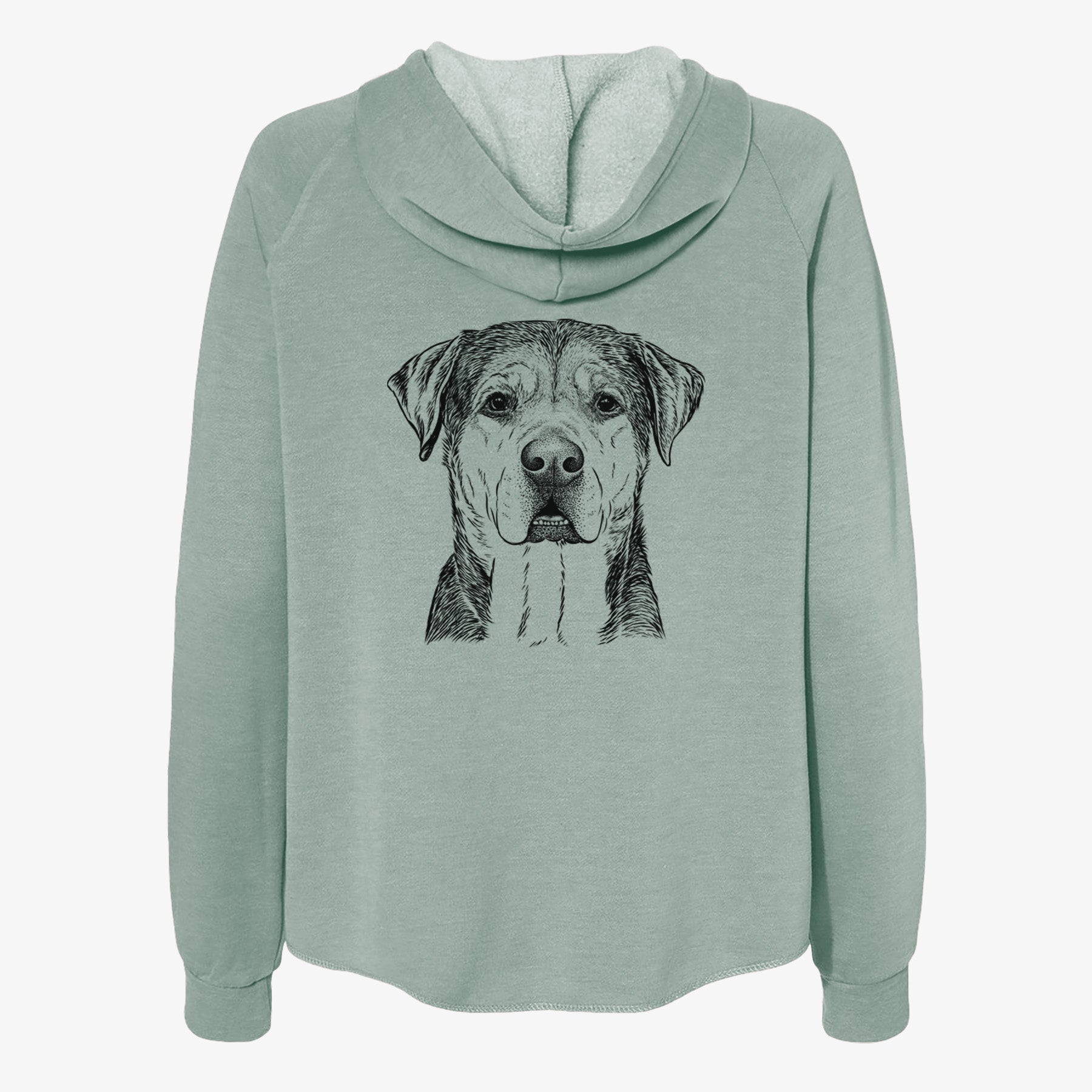 Gus the Rottweiler Mix - Women's Cali Wave Zip-Up Sweatshirt