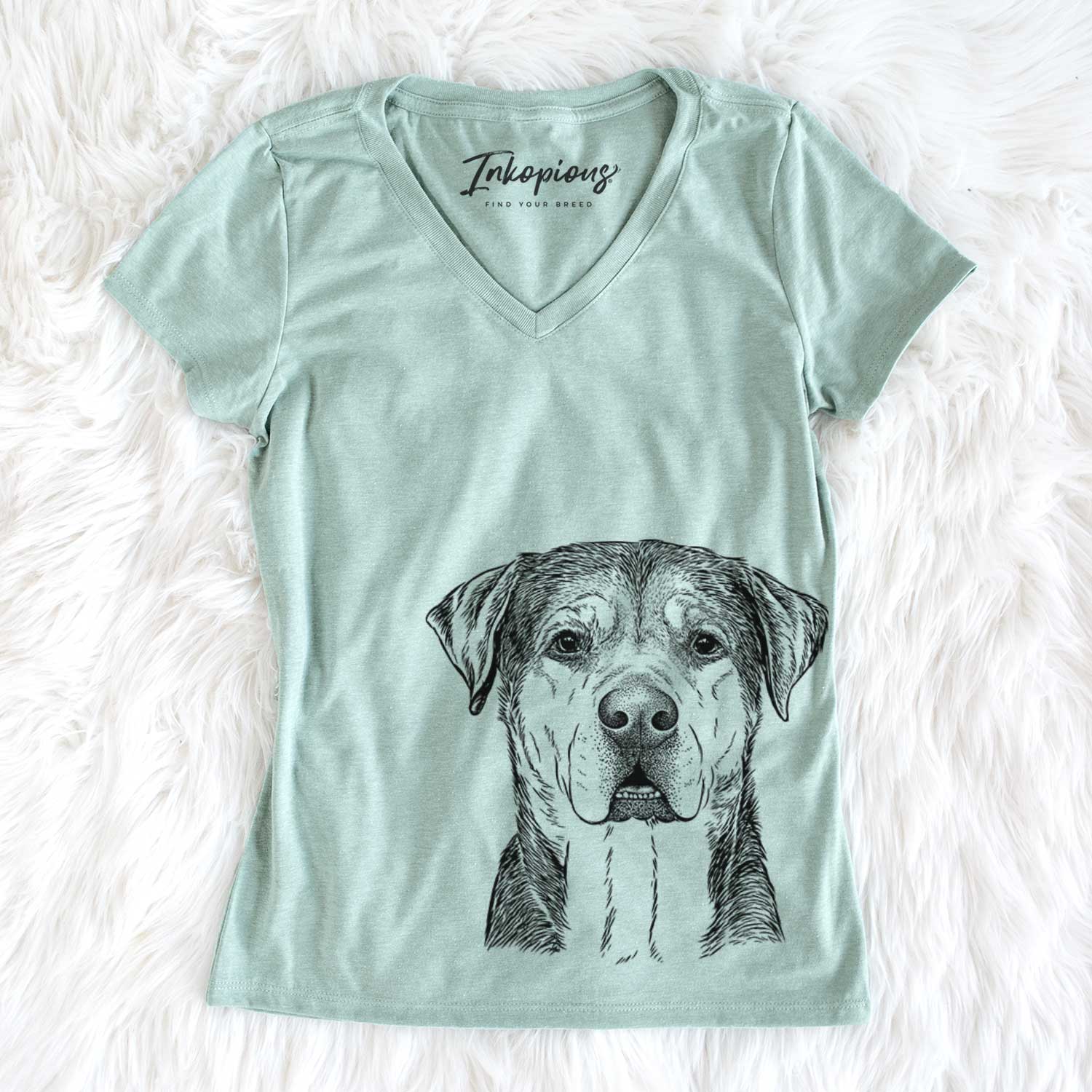 Bare Gus the Rottweiler Mix - Women's V-neck Shirt