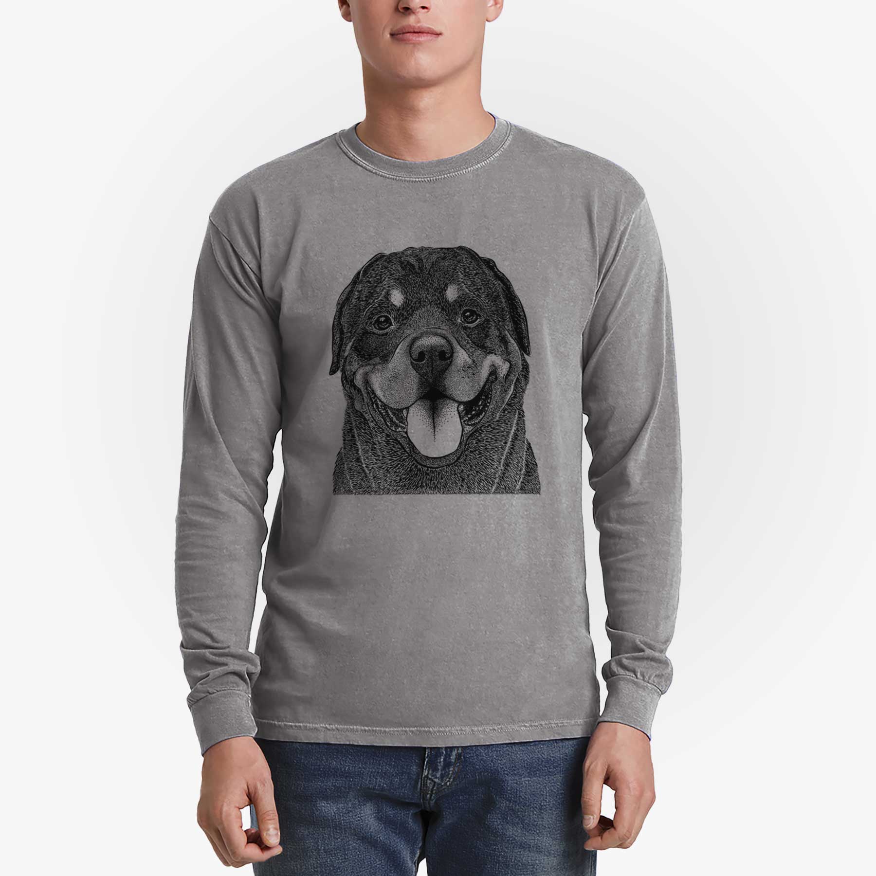 Bare Hagan the Rottweiler - Heavyweight 100% Cotton Long Sleeve