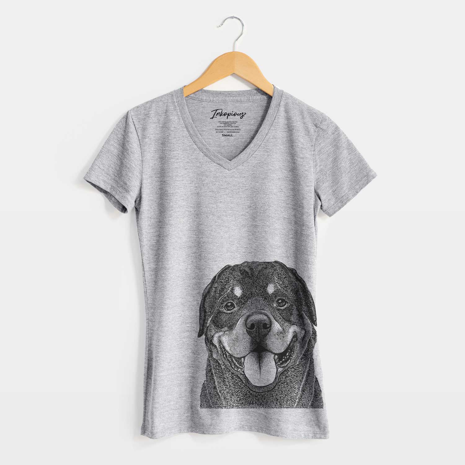 Bare Hagan the Rottweiler - Women's V-neck Shirt