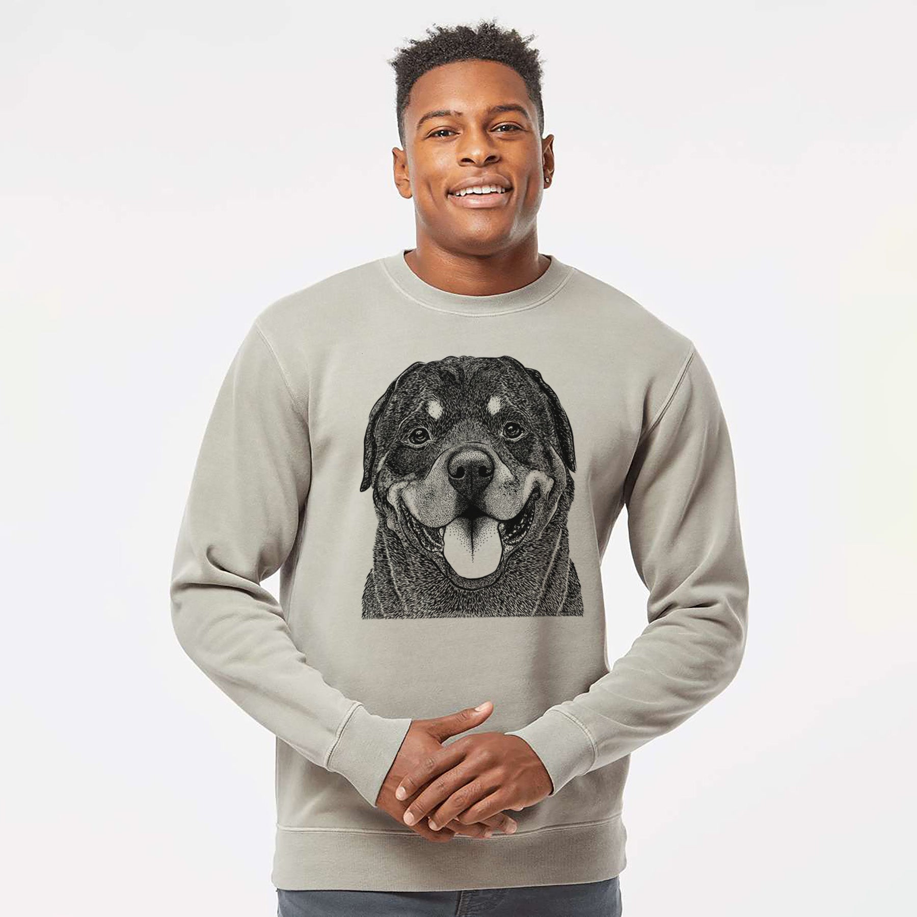 Bare Hagan the Rottweiler - Unisex Pigment Dyed Crew Sweatshirt