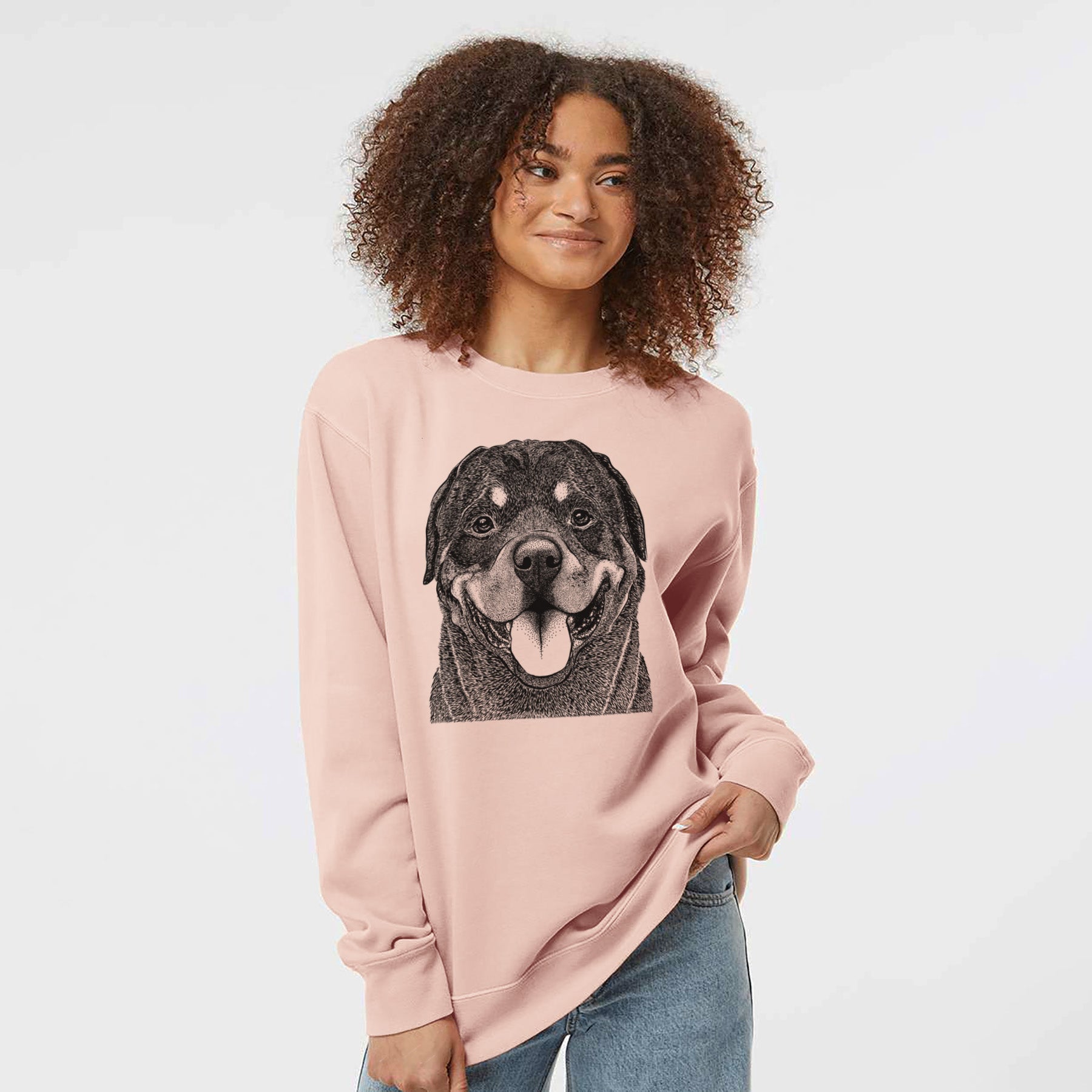 Bare Hagan the Rottweiler - Unisex Pigment Dyed Crew Sweatshirt