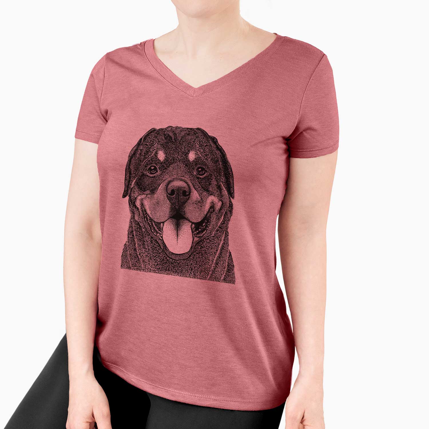 Bare Hagan the Rottweiler - Women's V-neck Shirt