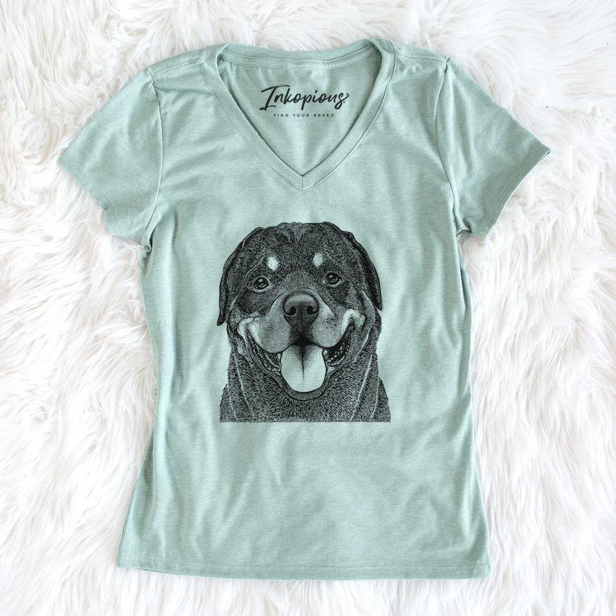 Bare Hagan the Rottweiler - Women&#39;s V-neck Shirt