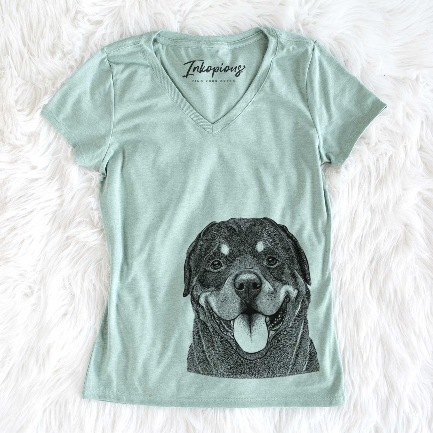 Bare Hagan the Rottweiler - Women's V-neck Shirt