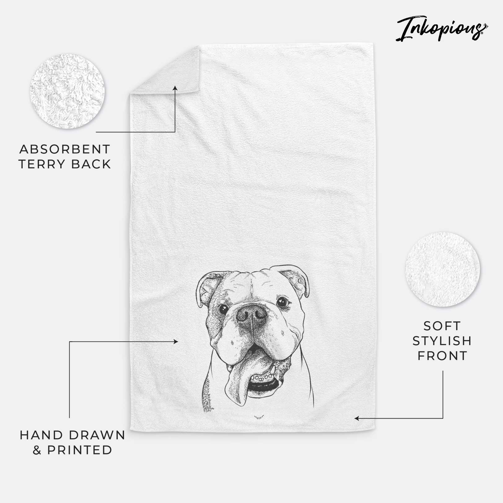 Hank the English Bulldog Decorative Hand Towel