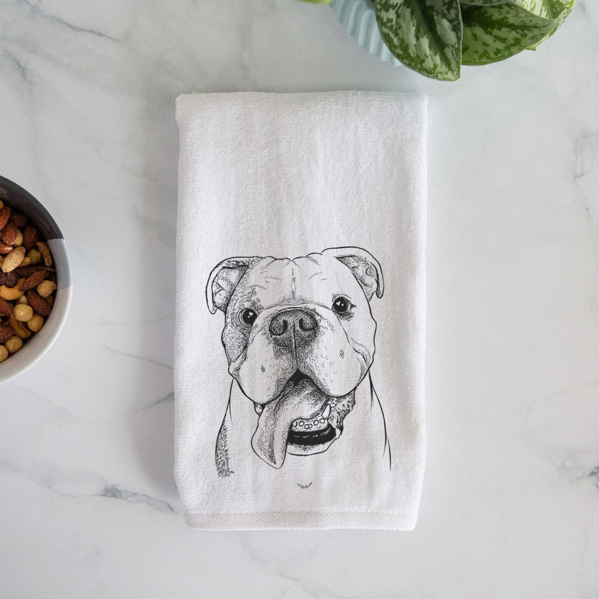 Hank the English Bulldog Decorative Hand Towel