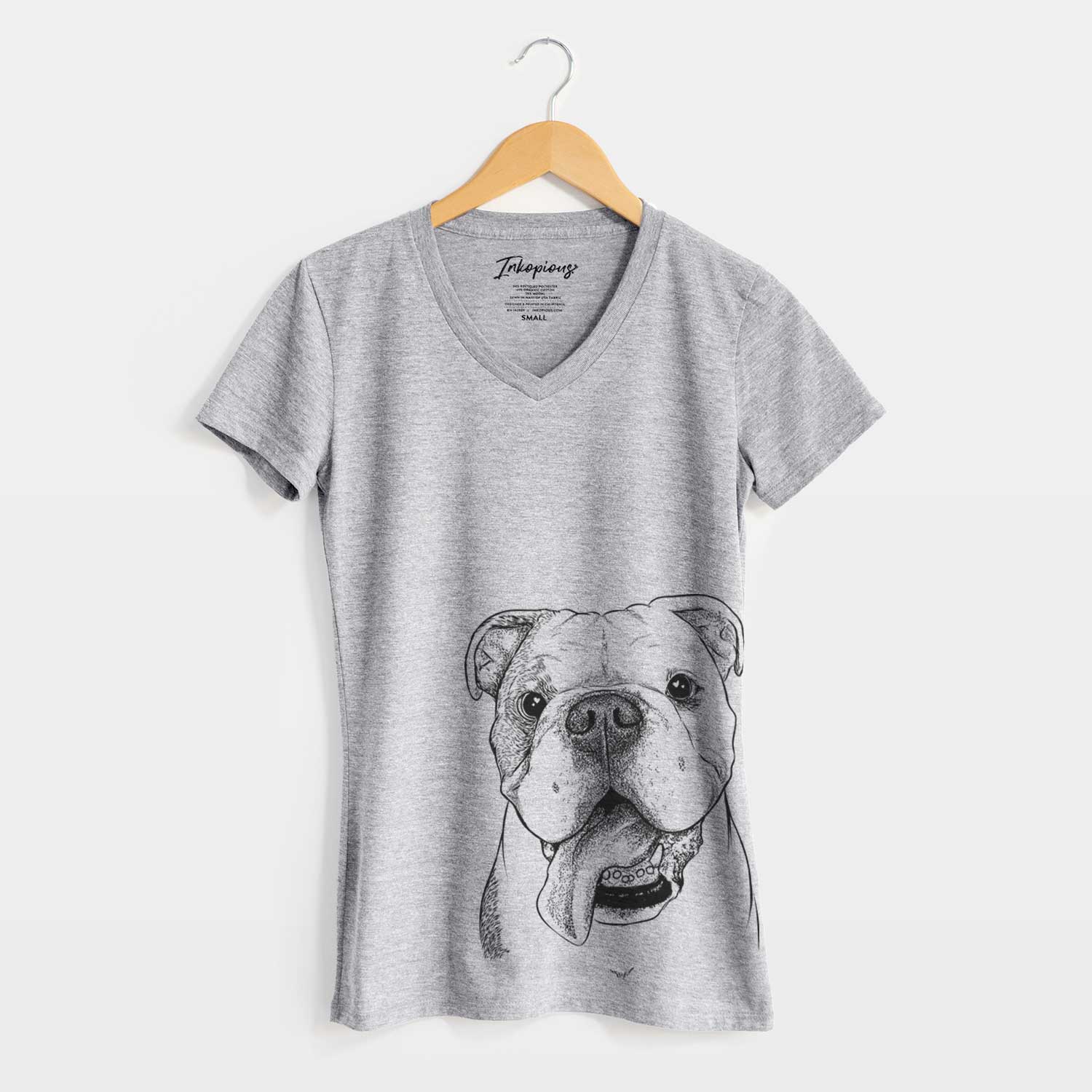 Bare Hank the English Bulldog - Women's V-neck Shirt