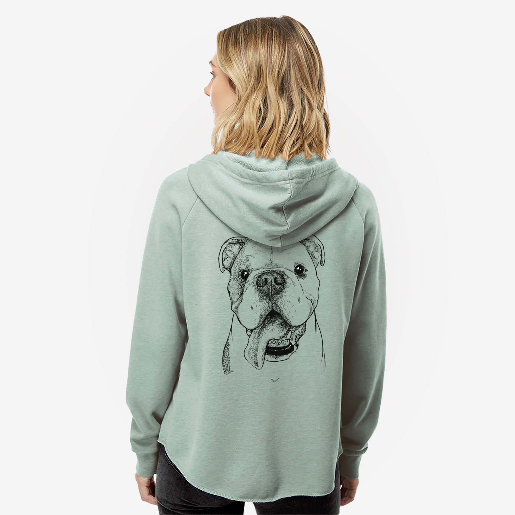 Hank the English Bulldog - Women's Cali Wave Zip-Up Sweatshirt