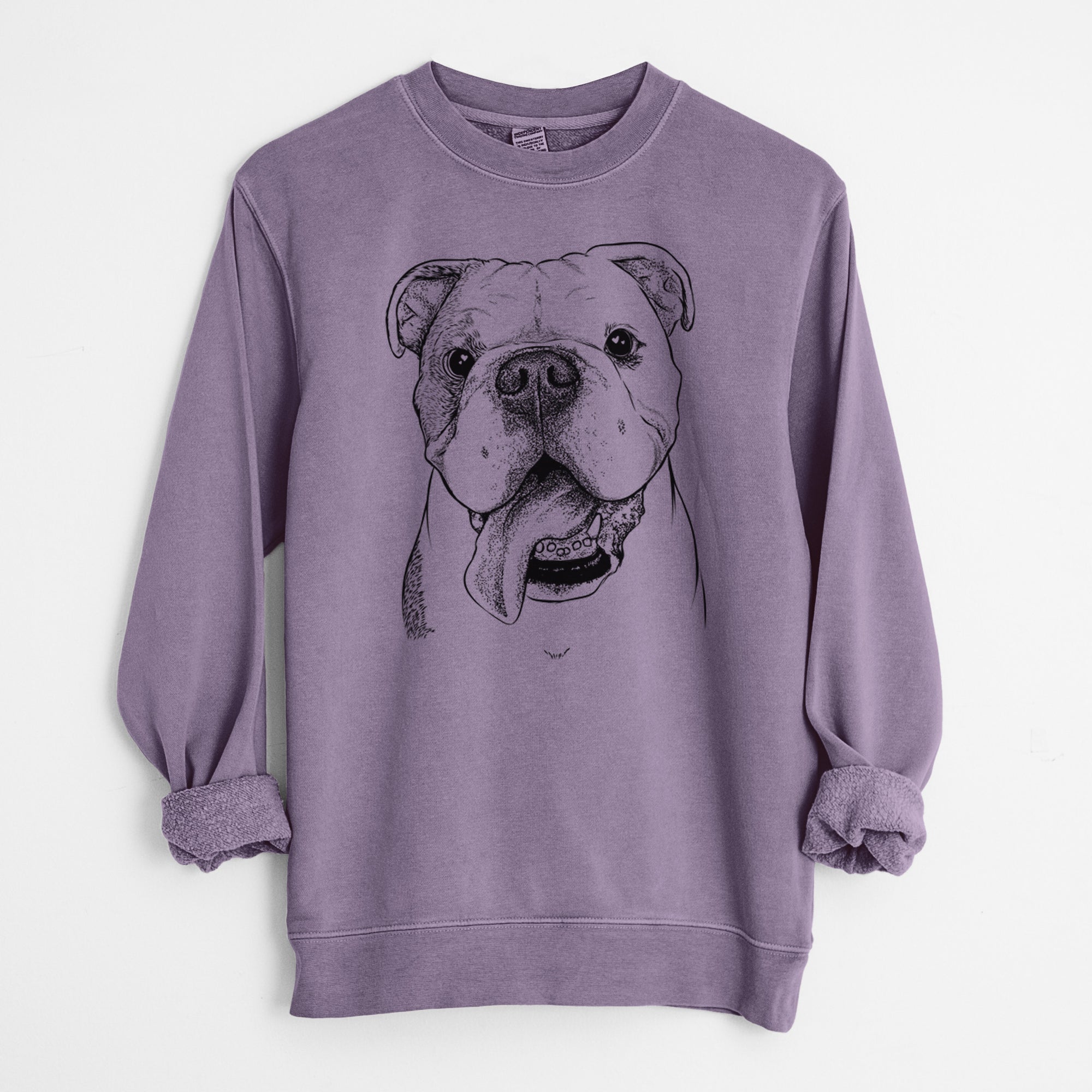 Bare Hank the English Bulldog - Unisex Pigment Dyed Crew Sweatshirt