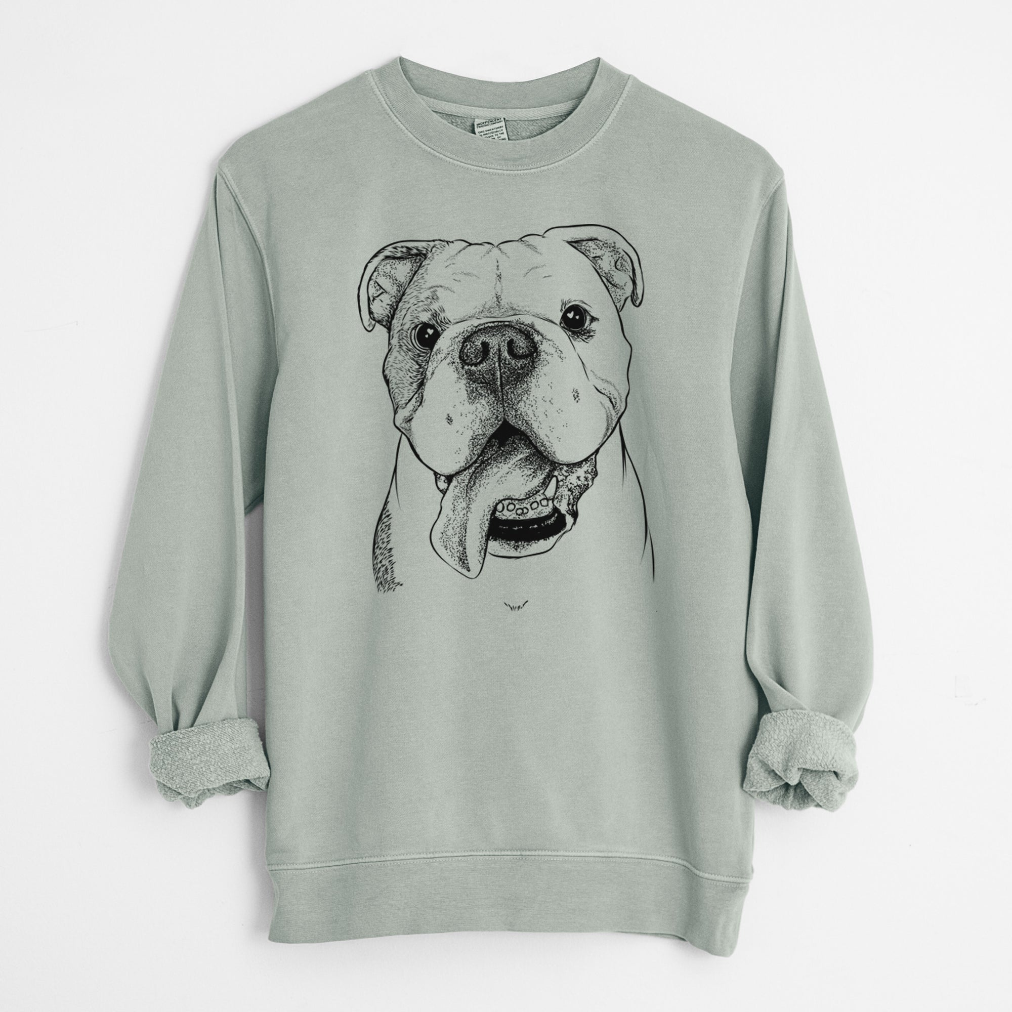 Bare Hank the English Bulldog - Unisex Pigment Dyed Crew Sweatshirt