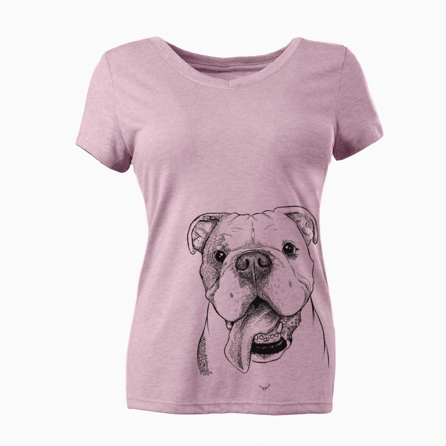 Bare Hank the English Bulldog - Women's V-neck Shirt