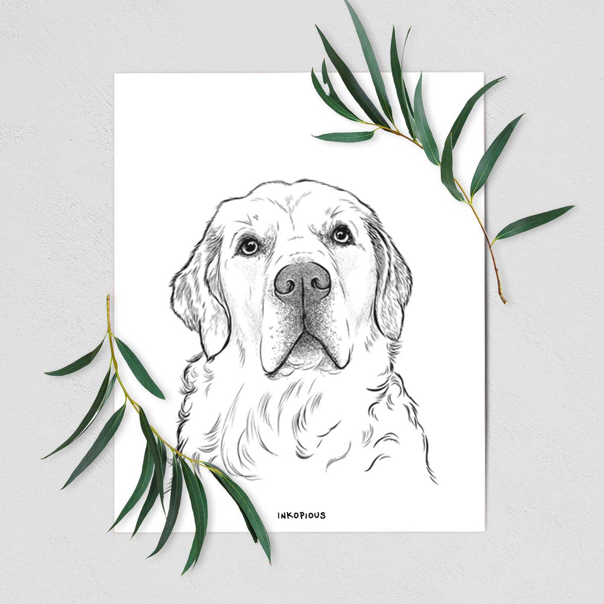 Hank the Irish Cream Golden Retriever Art Print