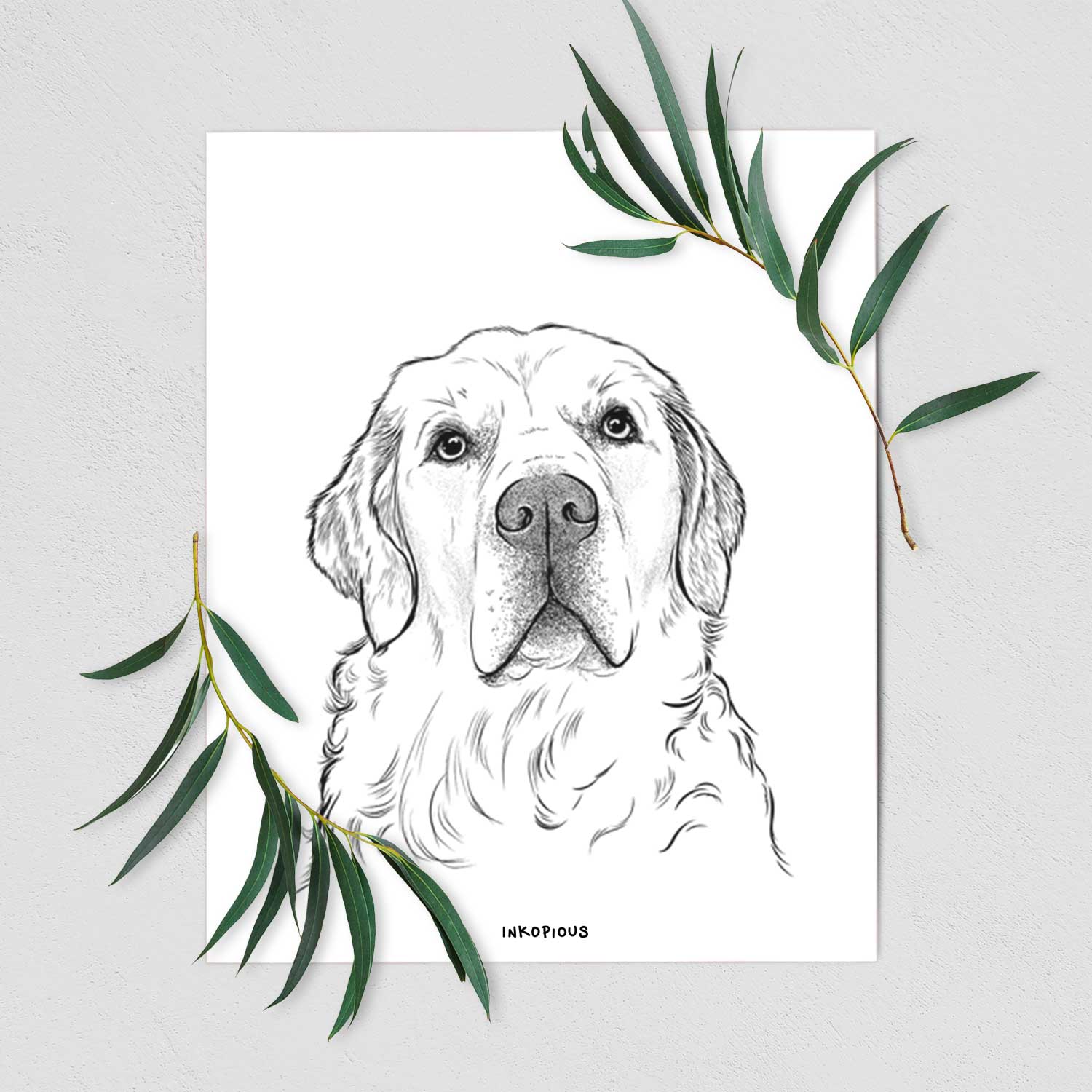 Hank the Irish Cream Golden Retriever Art Print