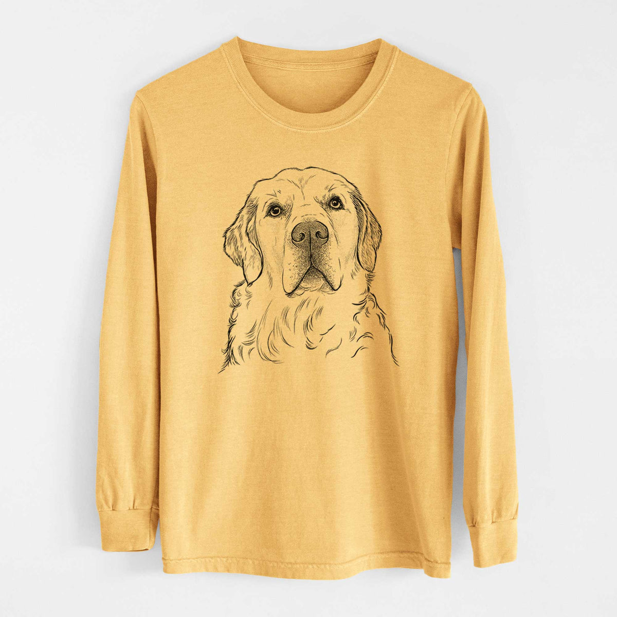 Bare Hank the Irish Cream Golden Retriever - Heavyweight 100% Cotton Long Sleeve