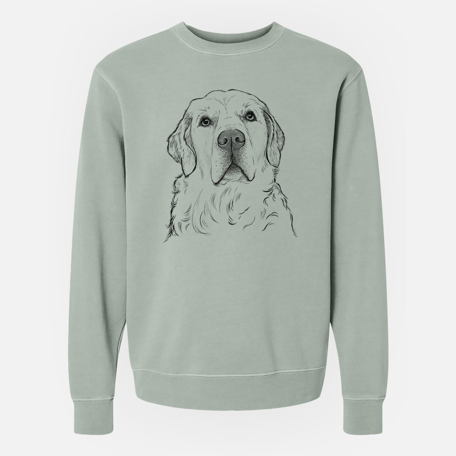 Bare Hank the Irish Cream Golden Retriever - Unisex Pigment Dyed Crew Sweatshirt