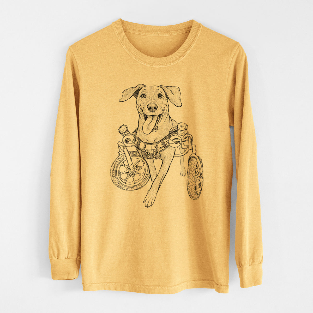 Bare Hannah the Pitbull Mix - Heavyweight 100% Cotton Long Sleeve