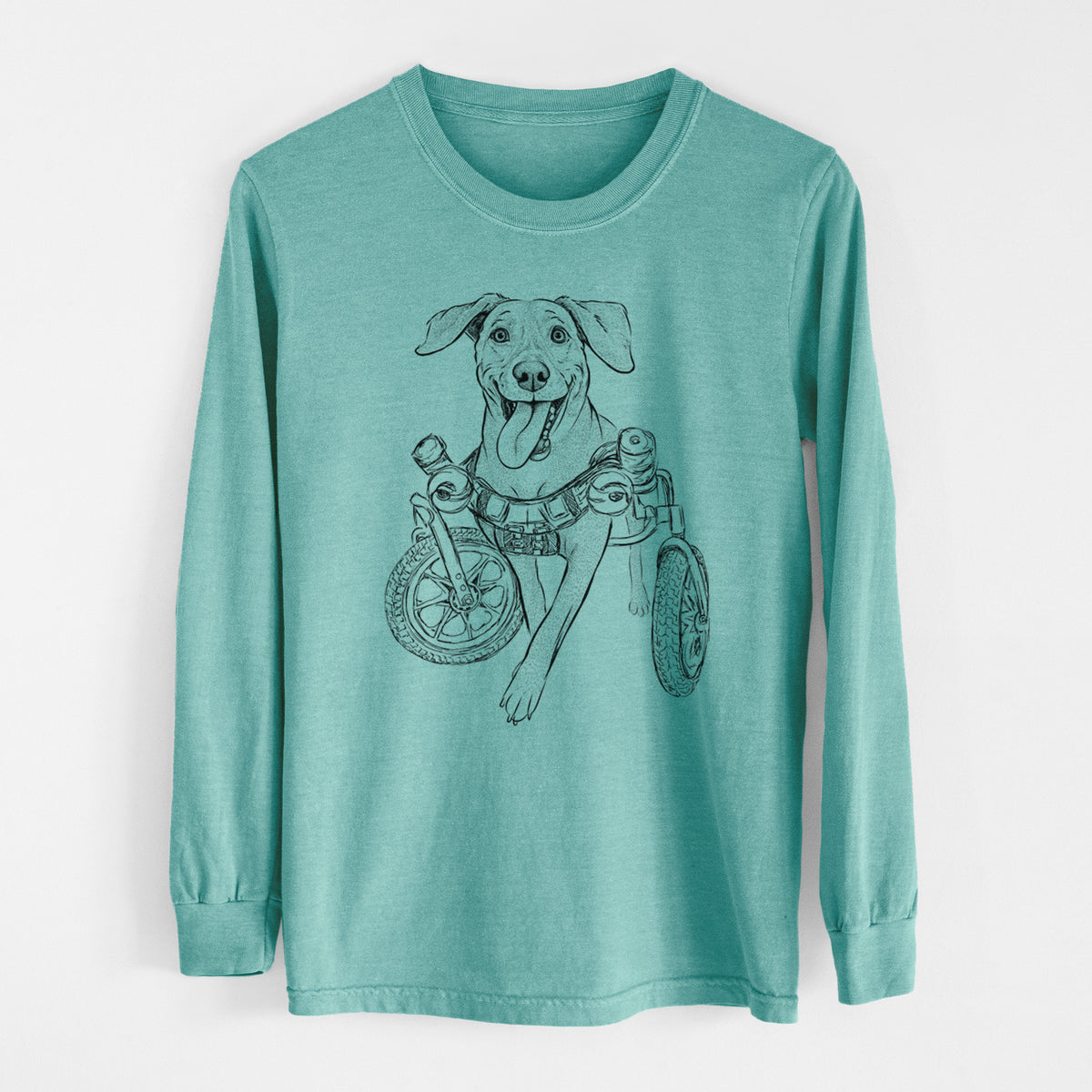 Bare Hannah the Pitbull Mix - Heavyweight 100% Cotton Long Sleeve