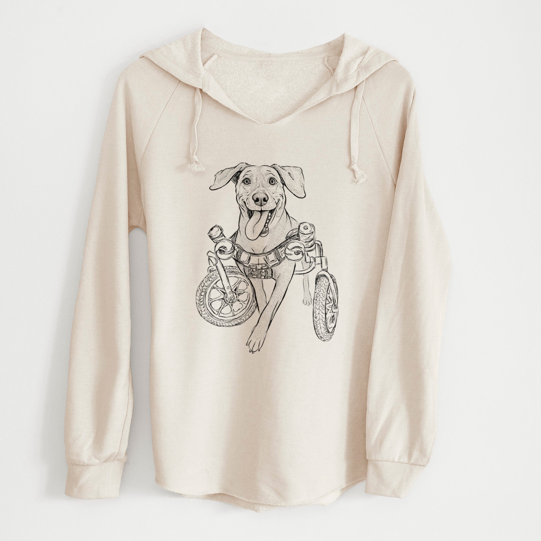 Bare Hannah the Pitbull Mix - Cali Wave Hooded Sweatshirt