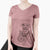 Bare Hannah the Pitbull Mix - Women's V-neck Shirt