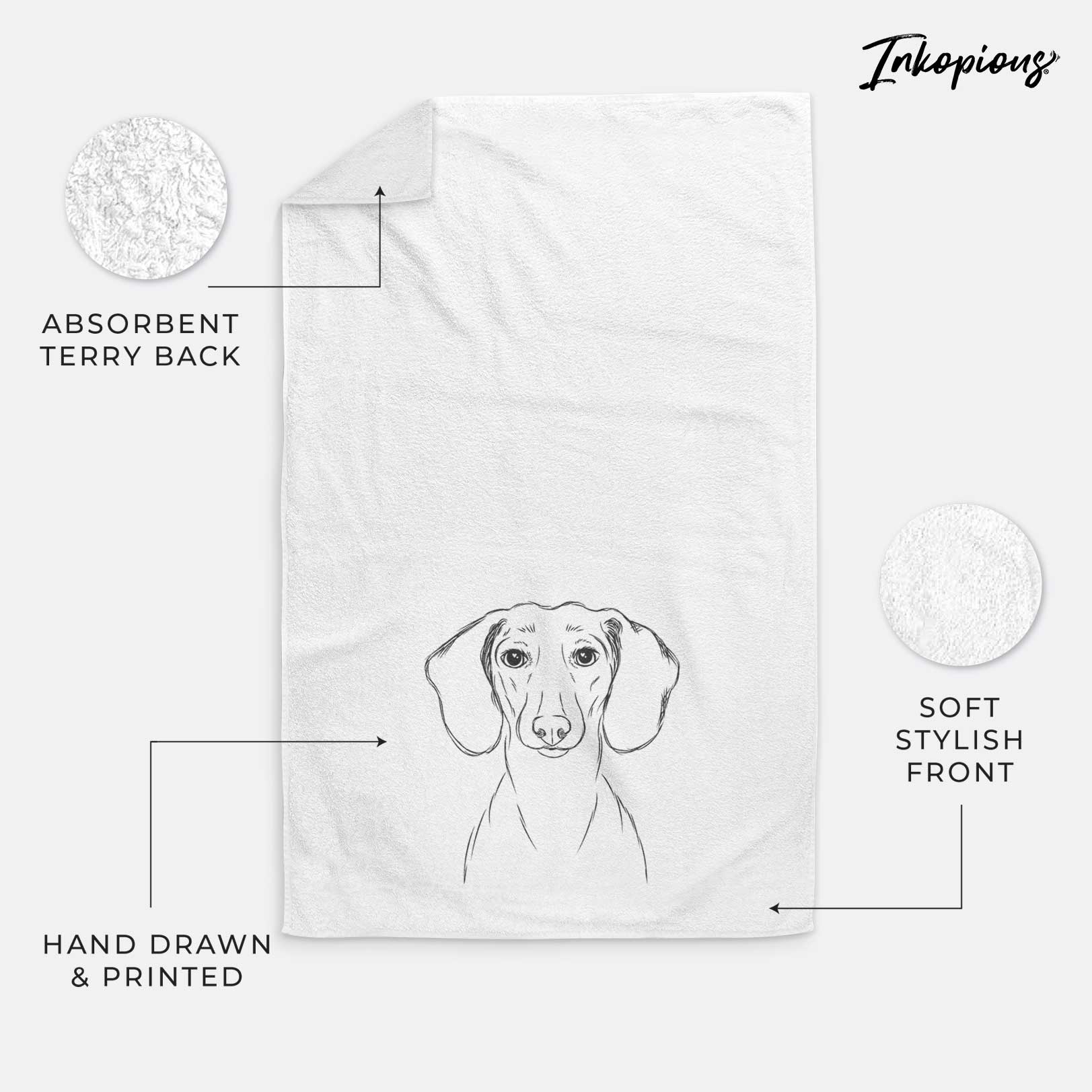 Hans the Dachshund Decorative Hand Towel