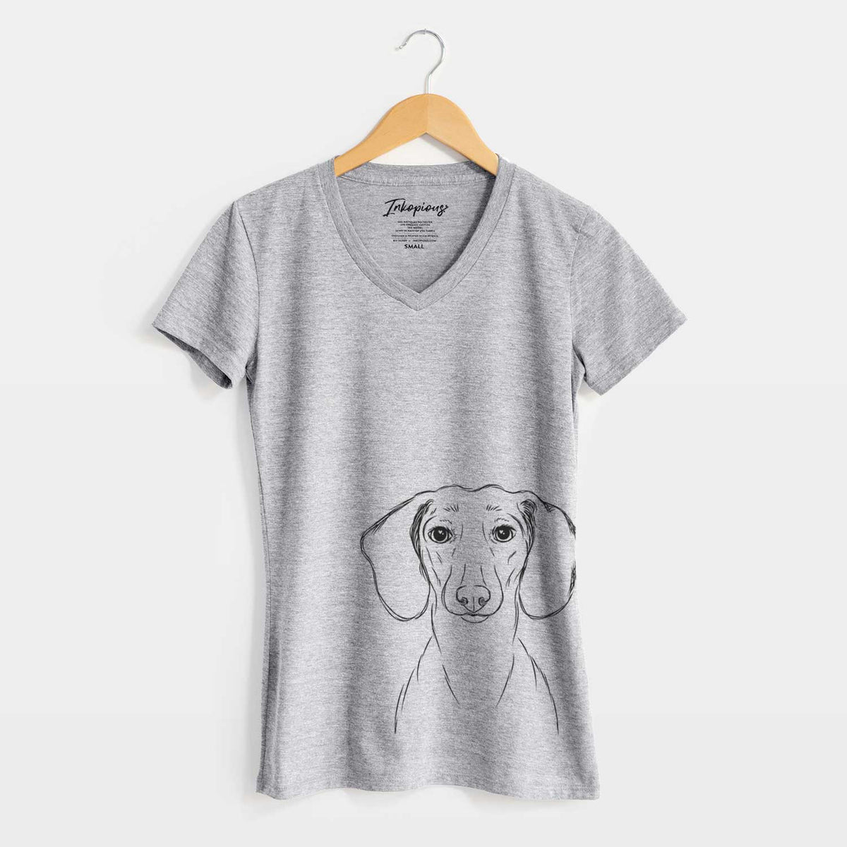 Bare Hans the Dachshund - Women's V-neck Shirt