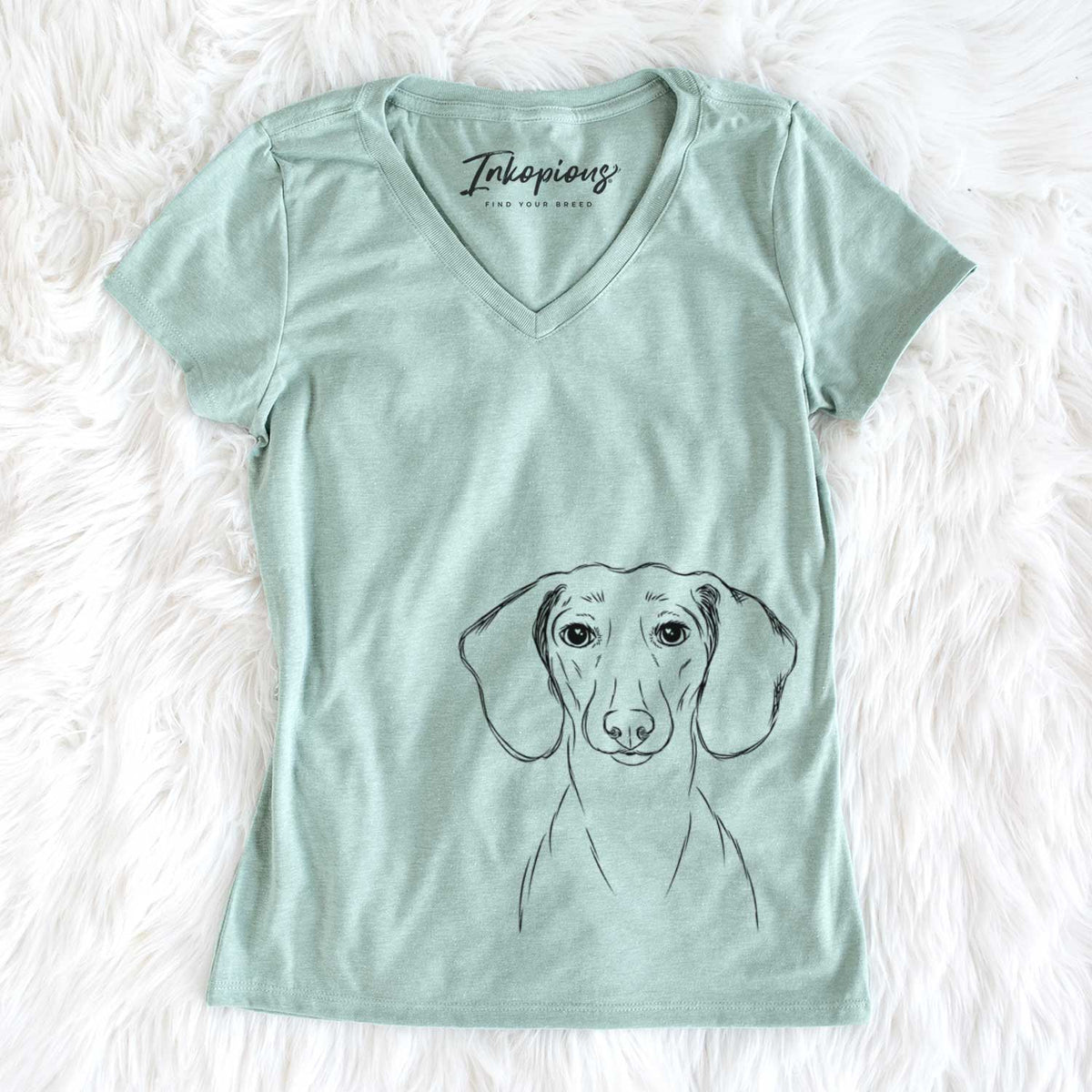Bare Hans the Dachshund - Women's V-neck Shirt
