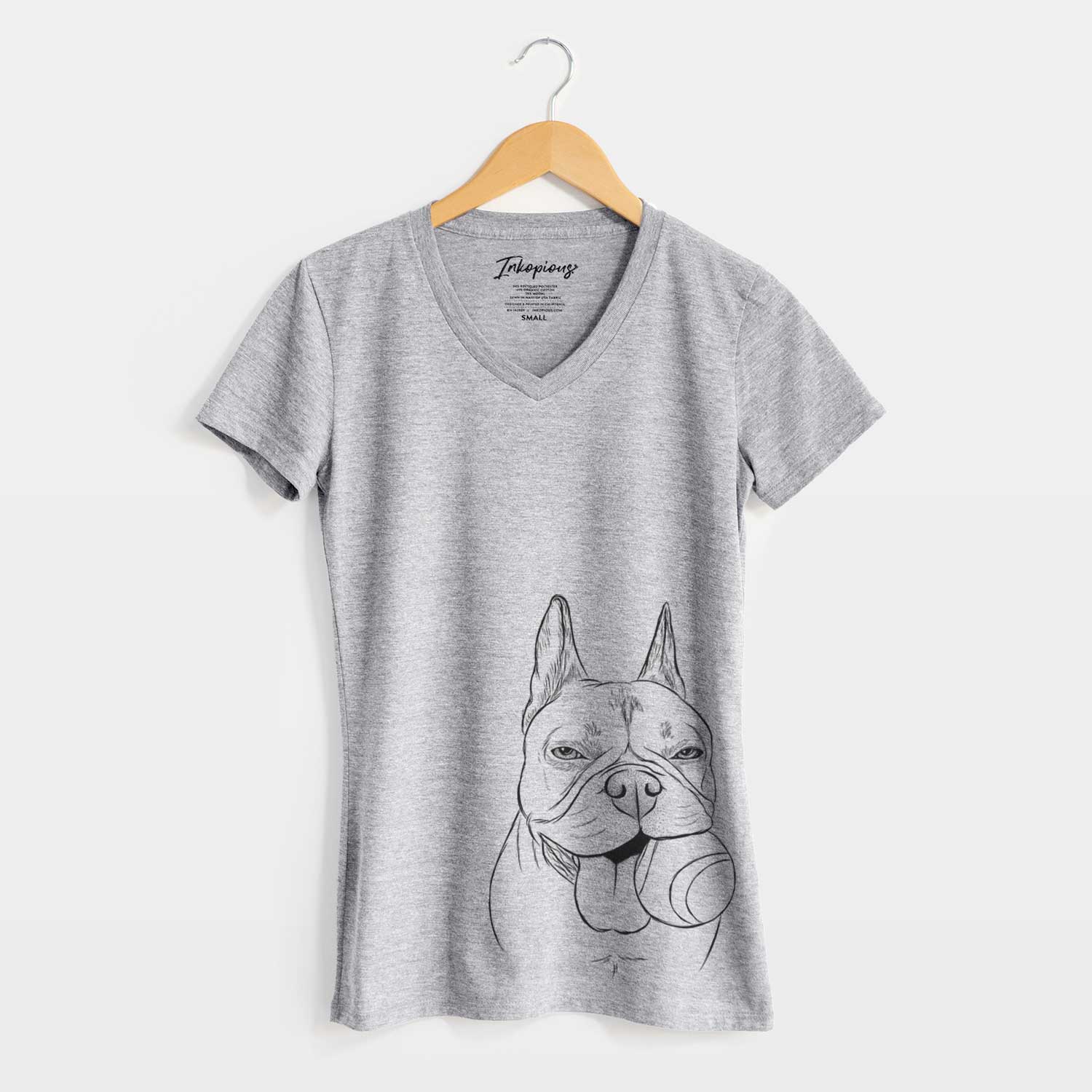 Bare Happy Franco the French Bulldog - Women's V-neck Shirt