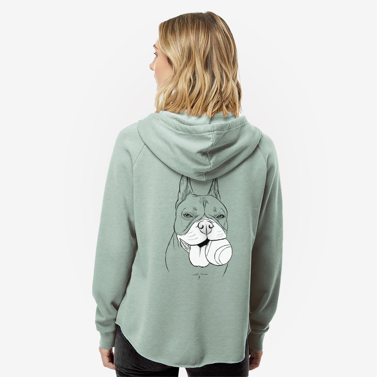 Happy Franco the French Bulldog - Women's Cali Wave Zip-Up Sweatshirt