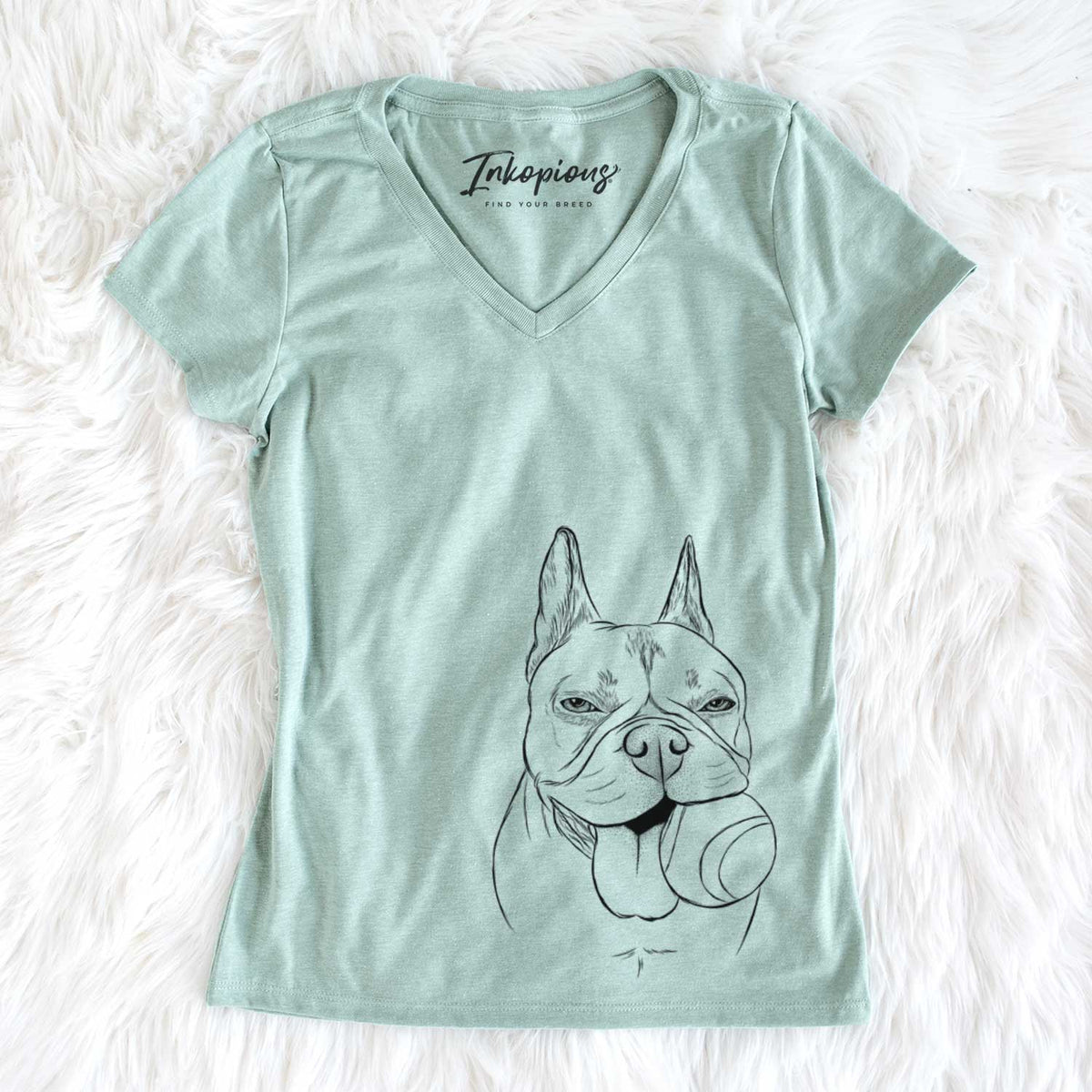 Bare Happy Franco the French Bulldog - Women's V-neck Shirt