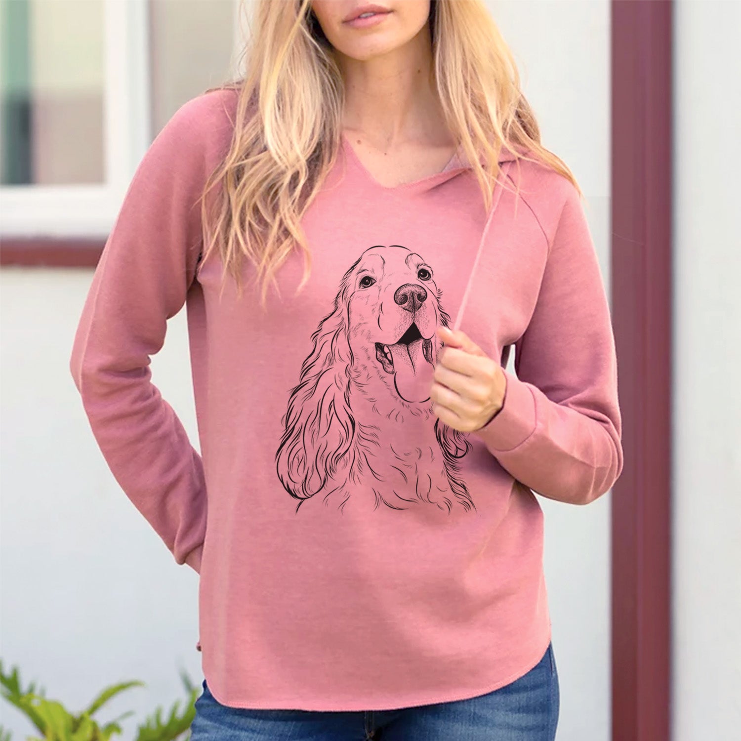 Bare Happy Henry the English Cocker Spaniel - Cali Wave Hooded Sweatshirt